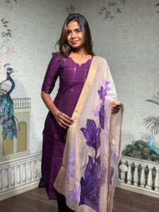 Dark Wine Kurti Set