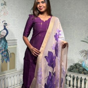 Dark Wine Kurti Set