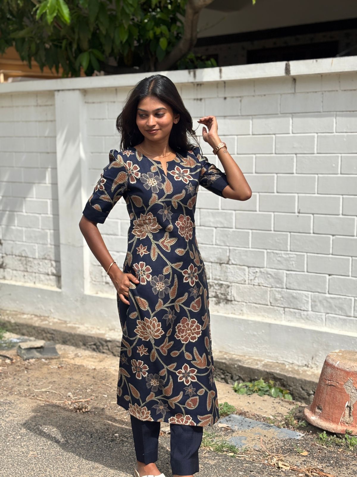 Navy Foil Printed Co-ord Set - Image 4