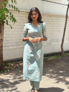 Pastal Green Cotton Co-ord set